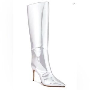 Mary Up Schutz Silver Heeled Boots, size 6, never worn